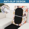 image:imageSmiry Printed Couch Cushion Covers Stretch Soft Couch Covers for Sofa Washable NonSlip Sofa Slipcover Furniture Protector for Indoor and Outdoor 1 Pack RedOrange