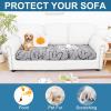 image:imageSmiry Printed Couch Cushion Covers Stretch Soft Couch Covers for Sofa Washable NonSlip Sofa Slipcover Furniture Protector for Indoor and Outdoor 1 Pack RedGrey and Black