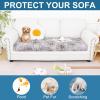 image:imageSmiry Printed Couch Cushion Covers Stretch Soft Couch Covers for Sofa Washable NonSlip Sofa Slipcover Furniture Protector for Indoor and Outdoor 1 Pack RedBrown and White