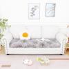 image:imageSmiry Printed Couch Cushion Covers Stretch Soft Couch Covers for Sofa Washable NonSlip Sofa Slipcover Furniture Protector for Indoor and Outdoor 1 Pack RedBrown and White