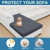 image:imageSmiry Printed Couch Cushion Covers Stretch Soft Couch Covers for Sofa Washable NonSlip Sofa Slipcover Furniture Protector for Indoor and Outdoor 1 Pack RedDark Grey