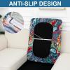 image:imageSmiry Printed Couch Cushion Covers Stretch Soft Couch Covers for Sofa Washable NonSlip Sofa Slipcover Furniture Protector for Indoor and Outdoor 1 Pack RedBlue Green