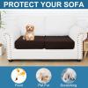 image:imageSmiry Printed Couch Cushion Covers Stretch Soft Couch Covers for Sofa Washable NonSlip Sofa Slipcover Furniture Protector for Indoor and Outdoor 1 Pack RedChocolate
