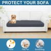image:imageSmiry Printed Couch Cushion Covers Stretch Soft Couch Covers for Sofa Washable NonSlip Sofa Slipcover Furniture Protector for Indoor and Outdoor 1 Pack RedDark Grey