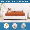image:imageSmiry Printed Couch Cushion Covers Stretch Soft Couch Covers for Sofa Washable NonSlip Sofa Slipcover Furniture Protector for Indoor and Outdoor 1 Pack RedRust