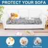 image:imageSmiry Printed Couch Cushion Covers Stretch Soft Couch Covers for Sofa Washable NonSlip Sofa Slipcover Furniture Protector for Indoor and Outdoor 1 Pack RedGrey and Black