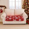 image:imageSmiry Printed Couch Cushion Covers Stretch Soft Couch Covers for Sofa Washable NonSlip Sofa Slipcover Furniture Protector for Indoor and Outdoor 1 Pack RedBurgundy