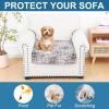 image:imageSmiry Printed Couch Cushion Covers Stretch Soft Couch Covers for Sofa Washable NonSlip Sofa Slipcover Furniture Protector for Indoor and Outdoor 1 Pack RedBrown and White