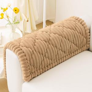 image:imageSmiry Pet Couch Cover for Dogs Washable NonSlip Fuzzy Couch Covers for 3 Cushion Sofa Pet Friendly Soft Thick Furniture Protector Sofa Slipcover Mat for Dogs Dark Grey 276 x 709Camel