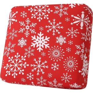 image:imageSmiry Printed Couch Cushion Covers Stretch Soft Couch Covers for Sofa Washable NonSlip Sofa Slipcover Furniture Protector for Indoor and Outdoor 1 Pack RedRed With White