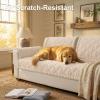 image:imageSmiry Fuzzy Couch Cover for Dogs Non Slip Washable Pet Sofa Cover Scratch Proof Hair Resistant Plush Sofa Slipcover Pet Friendly Couch Cushion Protector for Cat Brown 276 x 59Apricot