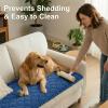 image:imageSmiry Fuzzy Couch Cover for Dogs Non Slip Washable Pet Sofa Cover Scratch Proof Hair Resistant Plush Sofa Slipcover Pet Friendly Couch Cushion Protector for Cat Brown 276 x 59Navy