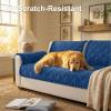 image:imageSmiry Fuzzy Couch Cover for Dogs Non Slip Washable Pet Sofa Cover Scratch Proof Hair Resistant Plush Sofa Slipcover Pet Friendly Couch Cushion Protector for Cat Brown 276 x 59Navy