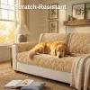 image:imageSmiry Fuzzy Couch Cover for Dogs Non Slip Washable Pet Sofa Cover Scratch Proof Hair Resistant Plush Sofa Slipcover Pet Friendly Couch Cushion Protector for Cat Brown 276 x 59Camel