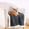 image:imageSmiry Waterproof Blanket Throw for Large Dogs Soft Reversible Dog Blanket for Sofa Couch Bed Washable Leakproof Sherpa Fleece Furniture Couch Protector50x60 Dark GreyWhiteDark GreyWhite