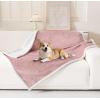 image:imageSmiry Waterproof Blanket Throw for Large Dogs Soft Reversible Dog Blanket for Sofa Couch Bed Washable Leakproof Sherpa Fleece Furniture Couch Protector50x60 Dark GreyWhitePinkWhite