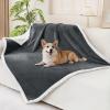image:imageSmiry Waterproof Blanket Throw for Large Dogs Soft Reversible Dog Blanket for Sofa Couch Bed Washable Leakproof Sherpa Fleece Furniture Couch Protector50x60 Dark GreyWhiteDark GreyWhite