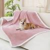 image:imageSmiry Waterproof Blanket Throw for Large Dogs Soft Reversible Dog Blanket for Sofa Couch Bed Washable Leakproof Sherpa Fleece Furniture Couch Protector50x60 Dark GreyWhitePinkWhite