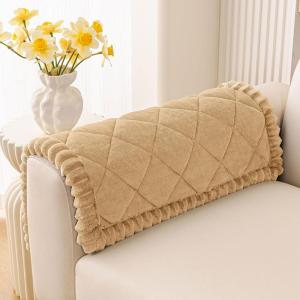 image:imageSmiry Fuzzy Couch Cover for Dogs Non Slip Washable Pet Sofa Cover Scratch Proof Hair Resistant Plush Sofa Slipcover Pet Friendly Couch Cushion Protector for Cat Brown 276 x 59Camel