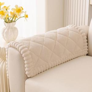 image:imageSmiry Fuzzy Couch Cover for Dogs Non Slip Washable Pet Sofa Cover Scratch Proof Hair Resistant Plush Sofa Slipcover Pet Friendly Couch Cushion Protector for Cat Brown 276 x 59Apricot
