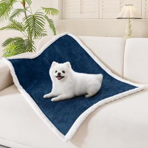 image:imageSmiry Waterproof Blanket Throw for Large Dogs Soft Reversible Dog Blanket for Sofa Couch Bed Washable Leakproof Sherpa Fleece Furniture Couch Protector50x60 Dark GreyWhiteNavyWhite