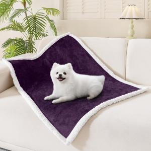 image:imageSmiry Waterproof Blanket Throw for Large Dogs Soft Reversible Dog Blanket for Sofa Couch Bed Washable Leakproof Sherpa Fleece Furniture Couch Protector50x60 Dark GreyWhiteDark PurpleWhite