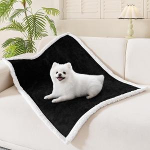 image:imageSmiry Waterproof Blanket Throw for Large Dogs Soft Reversible Dog Blanket for Sofa Couch Bed Washable Leakproof Sherpa Fleece Furniture Couch Protector50x60 Dark GreyWhiteBlackWhite