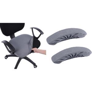 image:imageSmiry Stretch Jacquard Office Computer Chair Seat Covers Chair Seat CoverChair Armrest Covers Grey