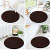 image:imageSmiry Luxury Chenille Round 30x30 Extra Soft and Absorbent Shaggy Bathroom Mat Rugs Machine Washable NonSlip Plush Carpet for Tub Shower and Bath Room Brown