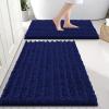 image:imageSmiry Bathroom Rugs Set 2 Piece30x20 Plus 24x16 and Toilet Lid Cover 175x15 Soft and Absorbent Bath Mat Machine Washable NonSlip Plush Carpet Runner for Tub Shower and Home DecorNavy Blue