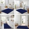 image:imageSmiry Bathroom Rugs Set 2 Piece30x20 Plus 24x16 and Toilet Lid Cover 175x15 Soft and Absorbent Bath Mat Machine Washable NonSlip Plush Carpet Runner for Tub Shower and Home DecorNavy Blue