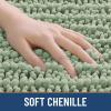 image:imageSmiry Bathroom Rugs Sets 3 Piece Soft Absorbent Non Slip Rubber Backing Machine Washable Quick Dry Chenille Bath Rug Set for Tub Shower and Floor 30x2024x1624x20 CamelSage Green