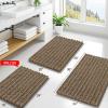 image:imageSmiry Bathroom Rugs Sets 3 Piece Soft Absorbent Non Slip Rubber Backing Machine Washable Quick Dry Chenille Bath Rug Set for Tub Shower and Floor 30x2024x1624x20 CamelCamel