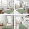 image:imageSmiry Bathroom Rugs Sets 3 Piece Soft Absorbent Non Slip Rubber Backing Machine Washable Quick Dry Chenille Bath Rug Set for Tub Shower and Floor 30x2024x1624x20 CamelSage Green