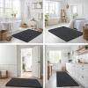 image:imageSmiry Bathroom Rugs Sets 3 Piece Soft Absorbent Non Slip Rubber Backing Machine Washable Quick Dry Chenille Bath Rug Set for Tub Shower and Floor 30x2024x1624x20 CamelDark Grey
