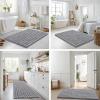 image:imageSmiry Bathroom Rugs Sets 3 Piece Soft Absorbent Non Slip Rubber Backing Machine Washable Quick Dry Chenille Bath Rug Set for Tub Shower and Floor 30x2024x1624x20 CamelGrey