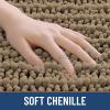 image:imageSmiry Bathroom Rugs Sets 3 Piece Soft Absorbent Non Slip Rubber Backing Machine Washable Quick Dry Chenille Bath Rug Set for Tub Shower and Floor 30x2024x1624x20 CamelCamel