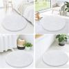 image:imageSmiry Luxury Chenille Round 30x30 Extra Soft and Absorbent Shaggy Bathroom Mat Rugs Machine Washable NonSlip Plush Carpet for Tub Shower and Bath Room White
