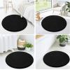 image:imageSmiry Luxury Chenille Round 30x30 Extra Soft and Absorbent Shaggy Bathroom Mat Rugs Machine Washable NonSlip Plush Carpet for Tub Shower and Bath Room Black