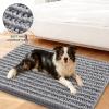 image:imageSmiry Dog Door Mat for Muddy Paws 30x20 Extra Soft Absorbent Chenille Doormat Trap Moisture and Dirt NonSlip Machine Washable Front Door Mat for Indoor Entrance Inside Floor Atlantic BlueGrey