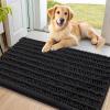 image:imageSmiry Dog Door Mat for Muddy Paws 30x20 Extra Soft Absorbent Chenille Doormat Trap Moisture and Dirt NonSlip Machine Washable Front Door Mat for Indoor Entrance Inside Floor Atlantic BlueBlack
