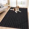 image:imageSmiry Dog Door Mat for Muddy Paws 30x20 Extra Soft Absorbent Chenille Doormat Trap Moisture and Dirt NonSlip Machine Washable Front Door Mat for Indoor Entrance Inside Floor Atlantic BlueBlack