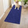 image:imageSmiry Dog Door Mat for Muddy Paws 30x20 Extra Soft Absorbent Chenille Doormat Trap Moisture and Dirt NonSlip Machine Washable Front Door Mat for Indoor Entrance Inside Floor Atlantic BlueNavy Blue