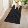 image:imageSmiry Dog Door Mat for Muddy Paws 30x20 Extra Soft Absorbent Chenille Doormat Trap Moisture and Dirt NonSlip Machine Washable Front Door Mat for Indoor Entrance Inside Floor Atlantic BlueBlack