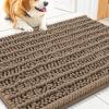 image:imageSmiry Dog Door Mat for Muddy Paws 30x20 Extra Soft Absorbent Chenille Doormat Trap Moisture and Dirt NonSlip Machine Washable Front Door Mat for Indoor Entrance Inside Floor Atlantic BlueCamel