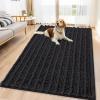 image:imageSmiry Dog Door Mat for Muddy Paws 30x20 Extra Soft Absorbent Chenille Doormat Trap Moisture and Dirt NonSlip Machine Washable Front Door Mat for Indoor Entrance Inside Floor Atlantic BlueBlack