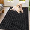image:imageSmiry Dog Door Mat for Muddy Paws 30x20 Extra Soft Absorbent Chenille Doormat Trap Moisture and Dirt NonSlip Machine Washable Front Door Mat for Indoor Entrance Inside Floor Atlantic BlueBlack