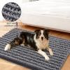 image:imageSmiry Dog Door Mat for Muddy Paws 30x20 Extra Soft Absorbent Chenille Doormat Trap Moisture and Dirt NonSlip Machine Washable Front Door Mat for Indoor Entrance Inside Floor Atlantic BlueDark Grey