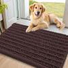 image:imageSmiry Dog Door Mat for Muddy Paws 30x20 Extra Soft Absorbent Chenille Doormat Trap Moisture and Dirt NonSlip Machine Washable Front Door Mat for Indoor Entrance Inside Floor Atlantic BlueBrown