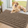 image:imageSmiry Dog Door Mat for Muddy Paws 30x20 Extra Soft Absorbent Chenille Doormat Trap Moisture and Dirt NonSlip Machine Washable Front Door Mat for Indoor Entrance Inside Floor Atlantic BlueCamel
